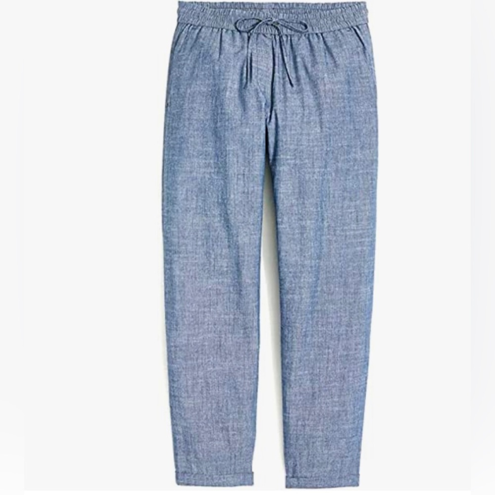 J Crew Factory Linen Cotton Drawstring Jogger Pant